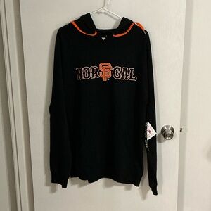 Nor Cal Tall Script Pullover Black Hoodie California Republic Mens VL NEW